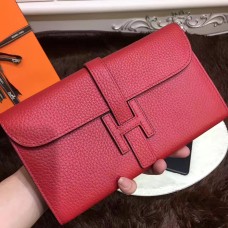 Кожен портфейл Hermes Jige от Того, червен