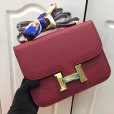 Hermes Constance чанта 23 см Epsom кожа бордо злато