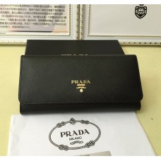 Портфейл Prada 1M1132 от сафианова кожа, черен