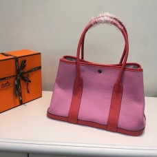 Hermes Градинско парти 36 см кожена чанта розово-червено с диня