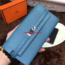 Hermes Kelly портфейл Togo кожа син