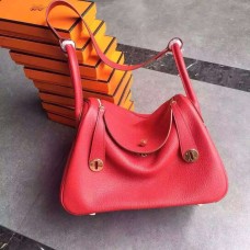 Чанта Hermes Lindy 30 см, червено злато