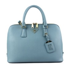 Светлосиня чанта тип „тоут“ с кръстосан мотив Prada 0812