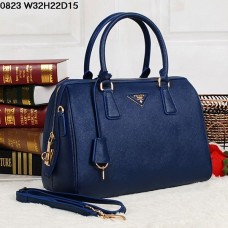 Чанта Prada Saffiano Leather 0823 в тъмносиньо