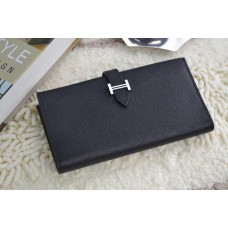 Кожен портфейл Hermes H005 H черен