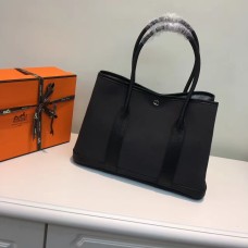 Чанта Hermes Garden Party 36 см от плат, черна