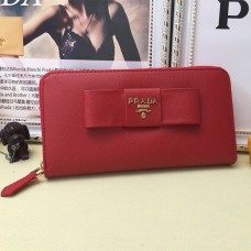 Портфейл Prada с цип L0506 червен