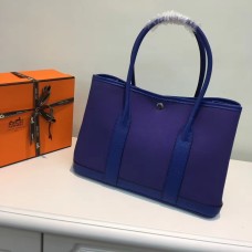 Чанта Hermes Garden Party 36 см от плат, електрическо синя