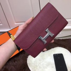 Hermes Constance портфейл Togo кожа бордо