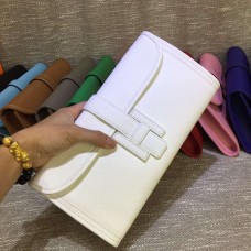 Кожена чанта Hermes Epsom Jige 29 см бяла