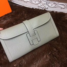 Кожена чанта Hermes Epsom Jige 29 см, сива