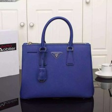 Чанта Prada Galleria 2274 от сафианова кожа 33 см синя