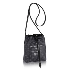 Чанта Louis Vuitton Nano M43418 с цип и цип, монограм, платно, тъмносиня