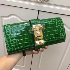 Чанта Hermes Medor 29 см в крокодилско зелено
