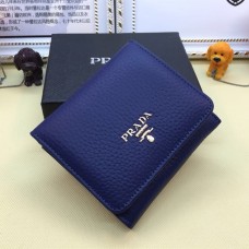 Кожен портфейл Prada Trifold 1M0176 син