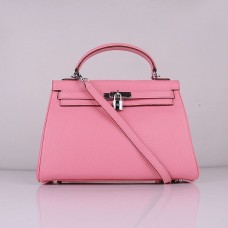 Hermes Kelly 32 см Того кожа 6108 черешово розово сребро