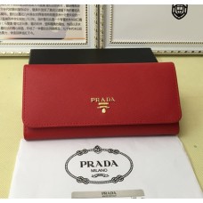 Портфейл Prada 1M1132 от сафианова кожа, червен