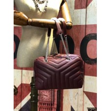 Чанта с верижка YSL 27 см бордо