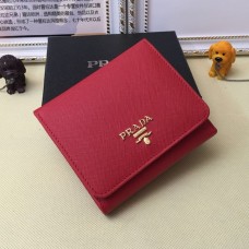 Портфейли Prada 1M0176 от сафианова кожа в червено