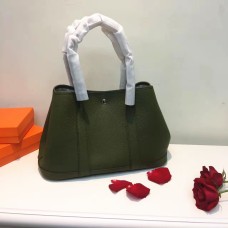 Малка чанта за градинско парти Hermes 31 см, армейско зелена