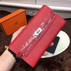 Кожен портфейл Hermes Kelly от Того, червен