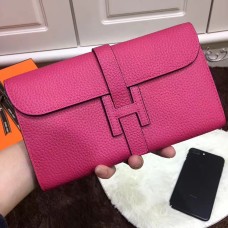 Кожен портфейл Hermes Jige от Того, розов