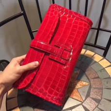 Чанта Hermes Jige 29 см в крокодилско червено
