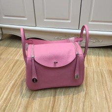 Чанта Hermes Lindy 30 см, розово-сребриста