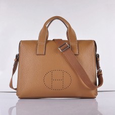 Hermes телешка кожа 8078 чанта светло кафе сребристо