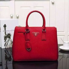 Чанта Prada Galleria 2274 от сафианова кожа 33 см червена