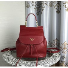 Кожена раница Prada 1129 тъмночервена