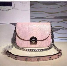 Чанта Prada Arcade от змийска кожа, светло розова
