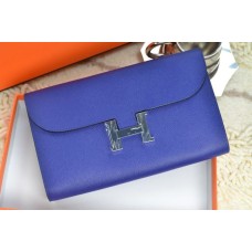 Портфейл Hermes H, кралско синьо и сребристо