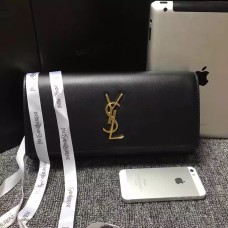 Чанта YSL Saint Lauren 27 см, гладка кожа, черна