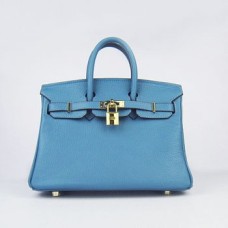 Чанта Hermes Birkin 25 см 6068 синьо-златиста