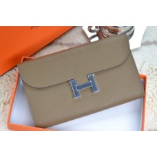 Портфейл Hermes H, сив, сребрист