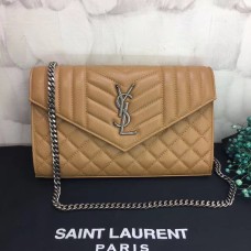 Чанта през рамо YSL с верижка 22,5 см, кайсиева