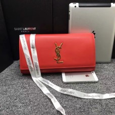 Чанта YSL Saint Lauren 27 см, гладка кожа, червена