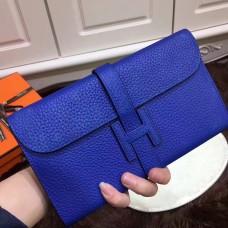 Hermes Jige портфейл Togo кожа електрическо синьо