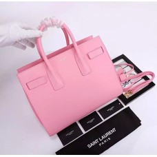 Чанти от телешка кожа YSL Pink Downtown Tote