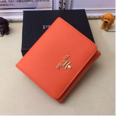 Портфейли Prada 1M0176 от сафианова кожа в оранжево