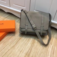 Мъжка кожена чанта Hermes Steve Crossbody сива