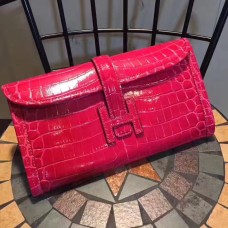 Чанта Hermes Jige 29 см Croco ярко розова