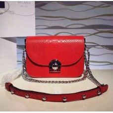 Чанта Prada Arcade от змийска кожа в червено