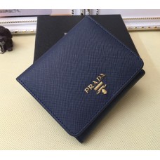Портфейли Prada 1M0176 от сафианова кожа в тъмносиньо