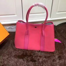 Чанта Hermes Garden Party 36 см от плат, ярко розова