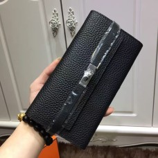Hermes Kelly портфейл Togo кожа черен