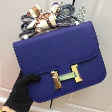 Hermes Constance чанта 23 см Epsom кожа електрическо синьо злато