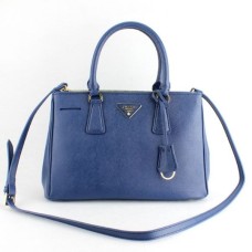 Чанта Prada Galleria 1801 Saffiano кожа 30см тъмно синьо