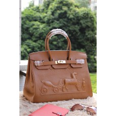 Hermes Birkin Horse Togo кожена чанта кафява 35 см